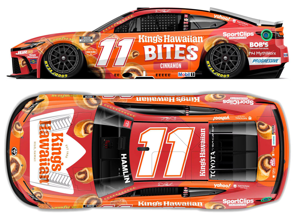 DENNY HAMLIN 2026 KING'S HAWAIIAN CINNAMON BITES 1:24 COLOR CHROME ARC DIECAST