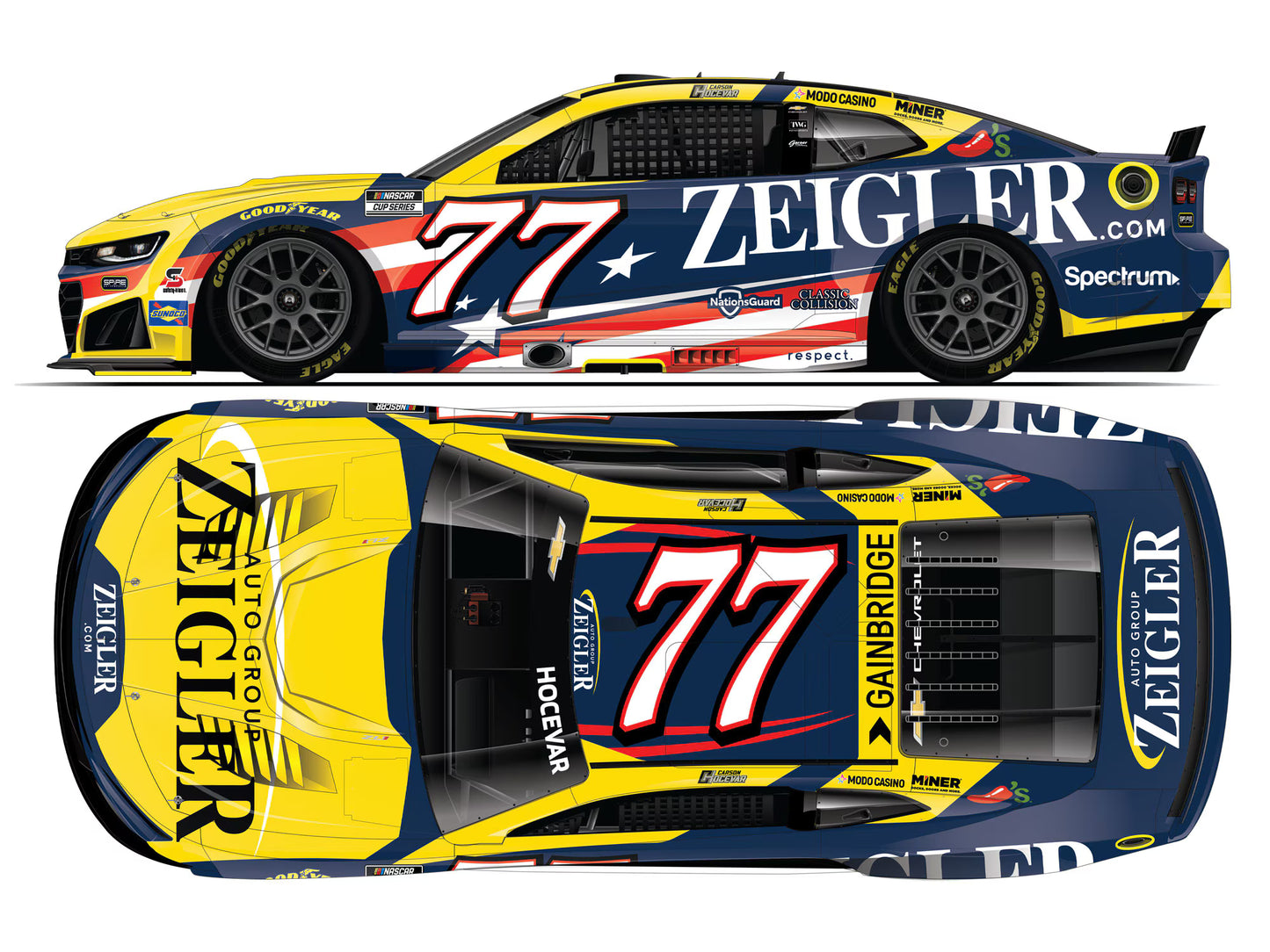 CARSON HOCEVAR 2026 ZEIGLER PATRIOTIC 1:24 ELITE DIECAST
