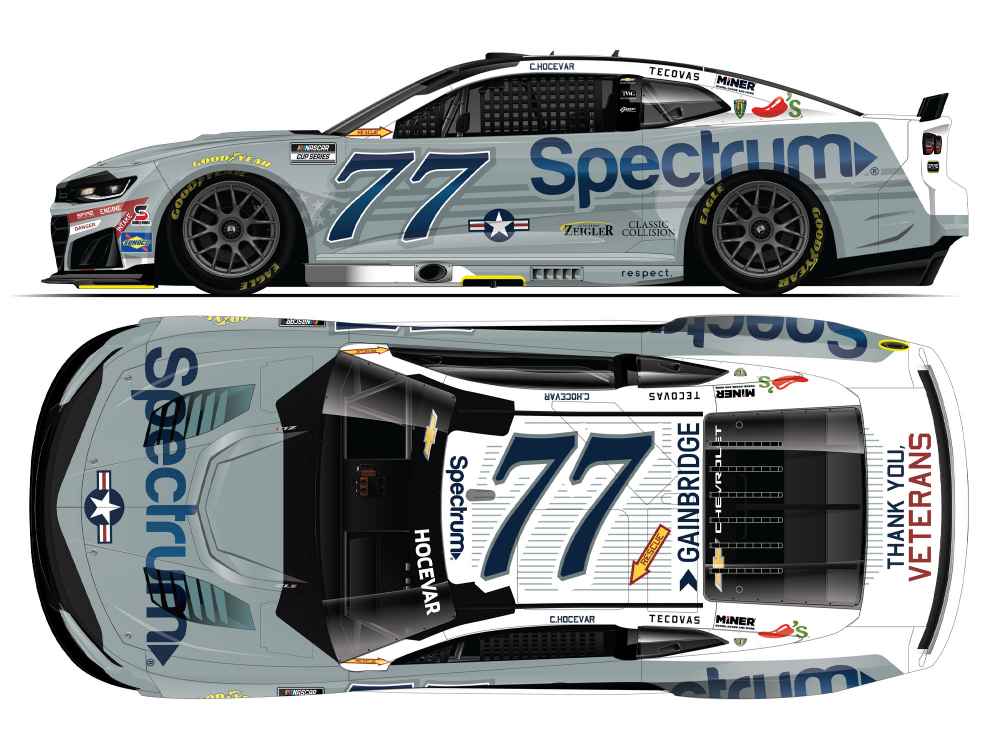CARSON HOCEVAR 2026 SPECTRUM PATRIOTIC 1:24 RAW NASCAR DIECAST