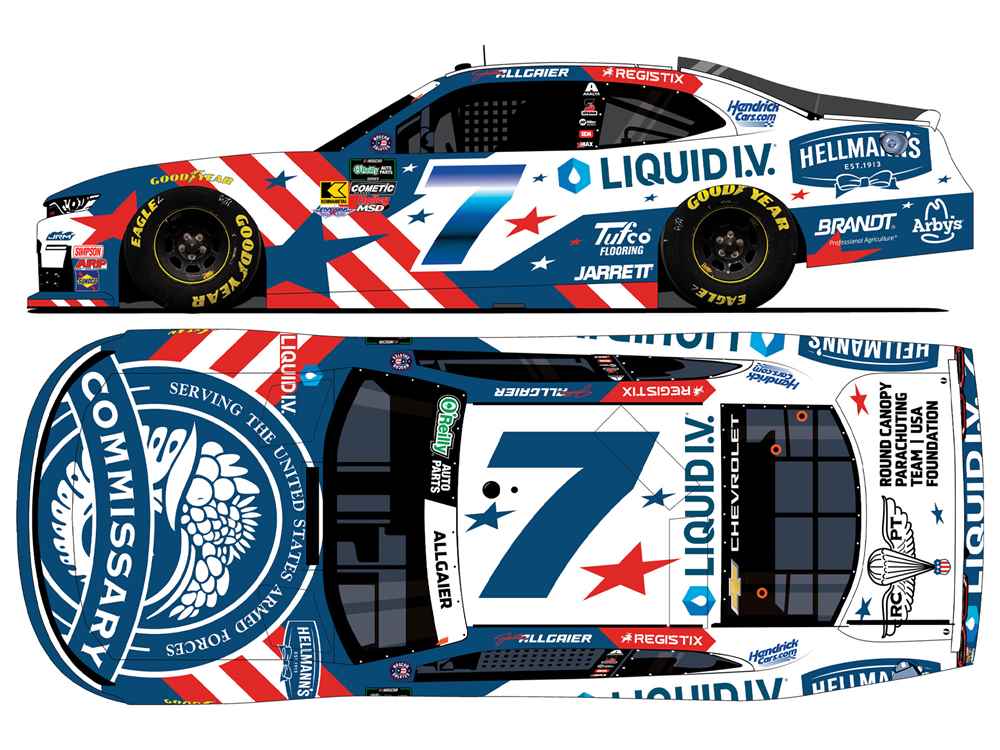 Justin Allgaier Autographed 2026 Hellmann's/Liquid I.V. DeCa 1:24 Nascar Diecast - FOIL NUMBER CAR - O'Reilly Auto Parts Series