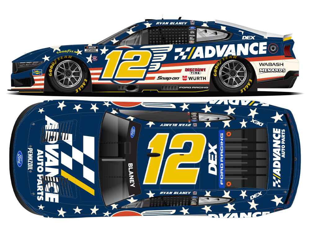 Ryan Blaney 2026 Advance Auto Parts Patriotic 1:24 Liquid Color Nascar Diecast