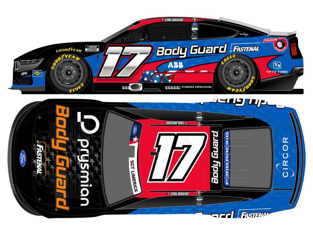 Chris Buescher 2026 Body Guard Salutes 1:24 Nascar Diecast - FOIL NUMBER DIECAST