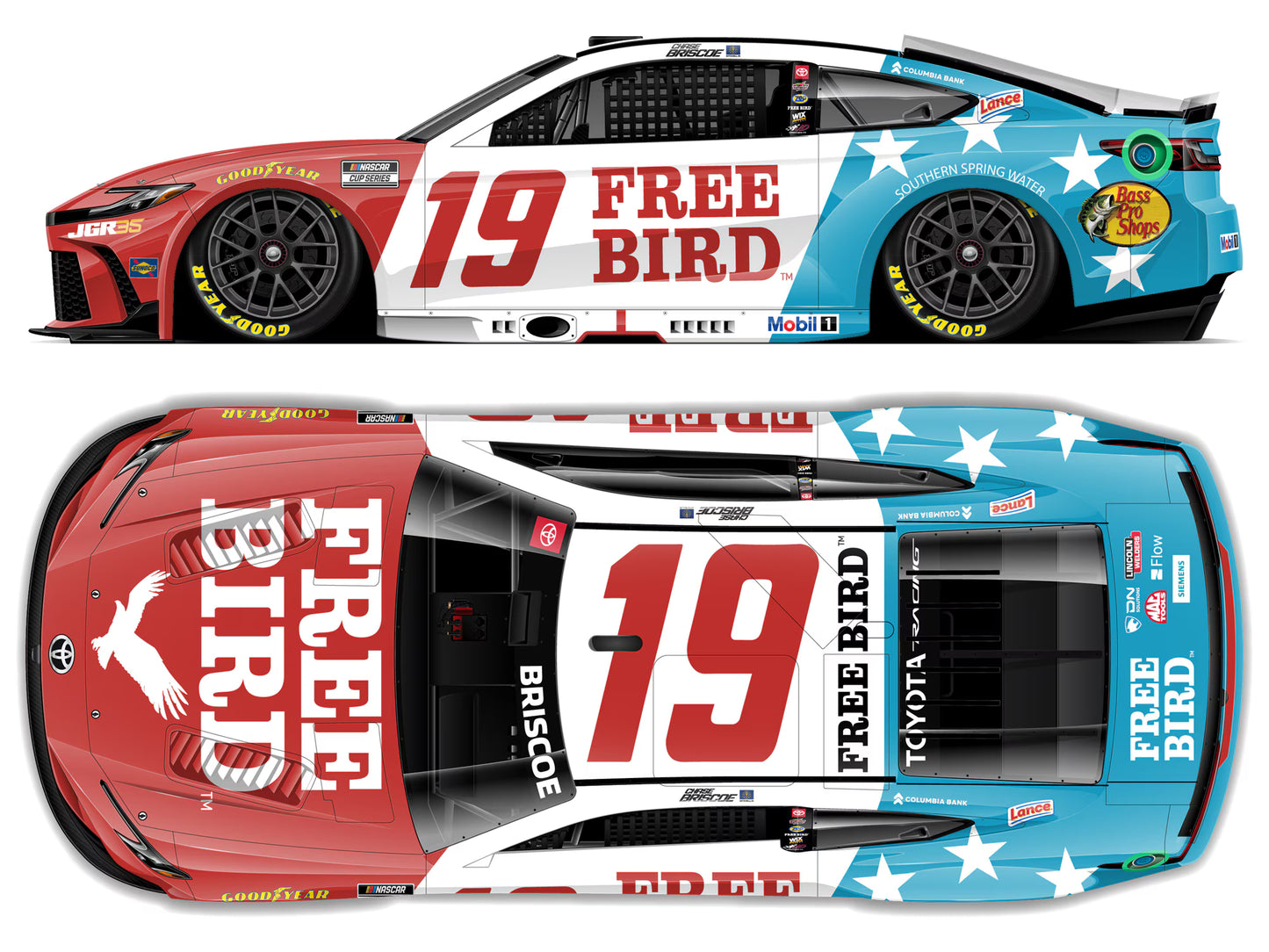 CHASE BRISCOE 2026 FREE BIRD PATRIOTIC 1:24 ARC DIECAST
