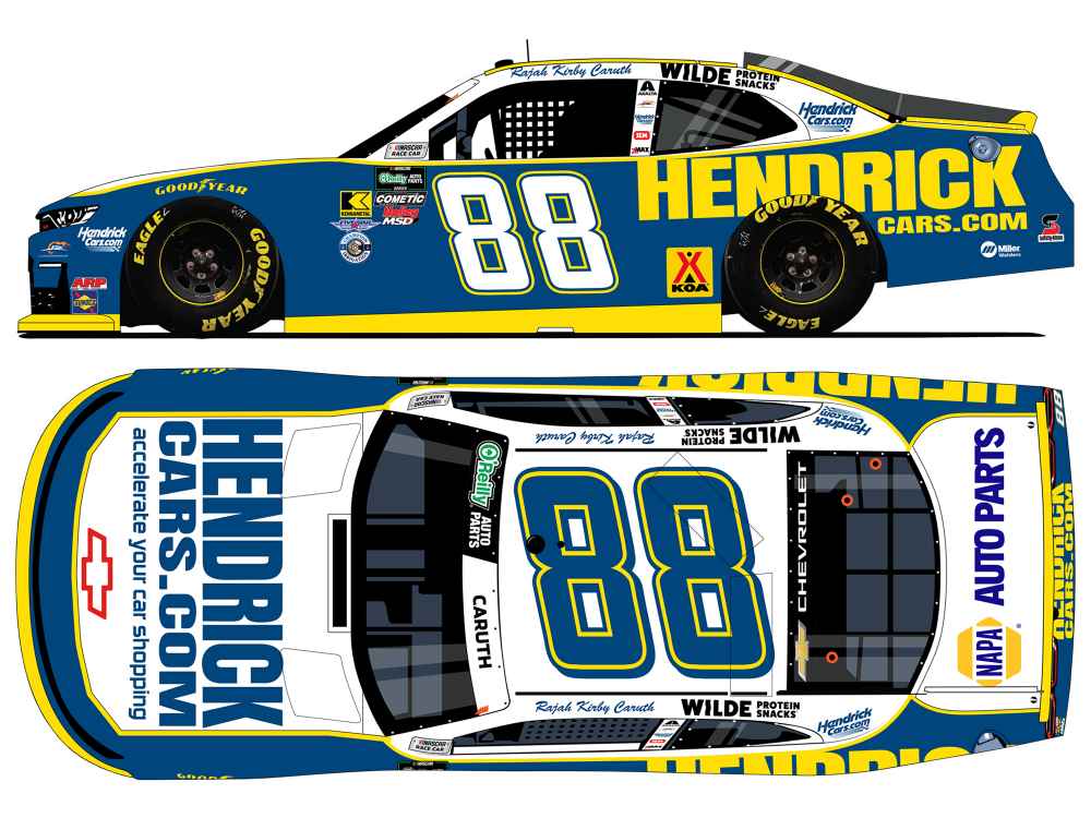 Rajah Caruth 2026 Hendrickcars.com San Diego 1:24 Color Chrome Nascar Diecast - O'Reilly Auto Parts Series