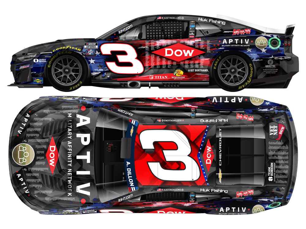 Austin Dillon 2026 Dow Salute to Veterans 1:24 Nascar Diecast