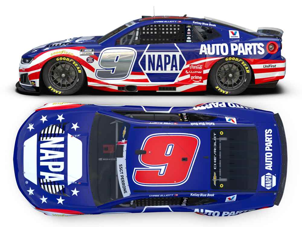 Chase Elliott 2026 Napa Patriotic 1:24 Nascar Diecast - FOIL NUMBER DIECAST