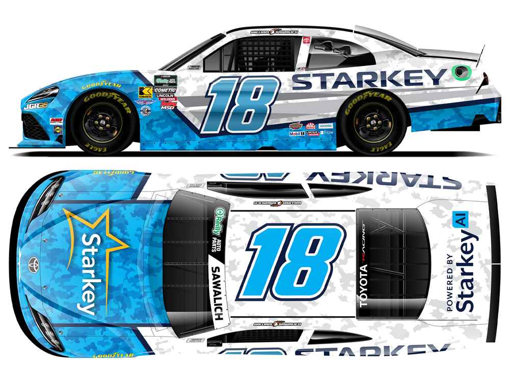 William Sawalich 2026 Starkey 1:24 Nascar Diecast - FOIL NUMBER CAR - O'Reilly Auto Parts Series