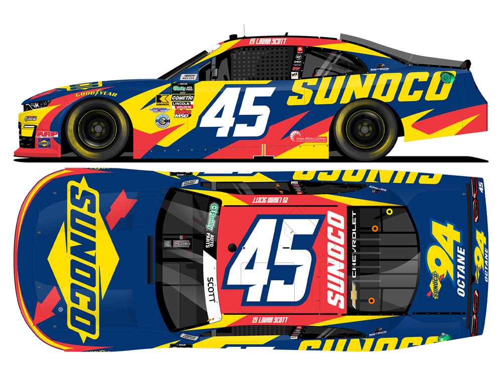 Lavar Scott 2026 Sunoco 1:24 Nascar Diecast - O'Reilly Auto Parts Series